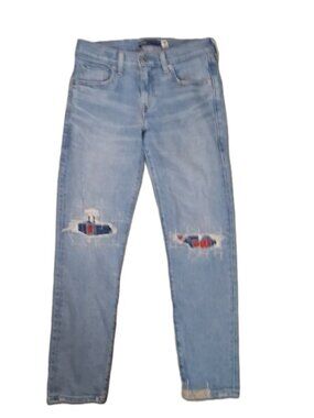 Levi's Made & Crafted Boyfriend Jeans W24 Japan Selvedge Colorful Knee Patch Y2K